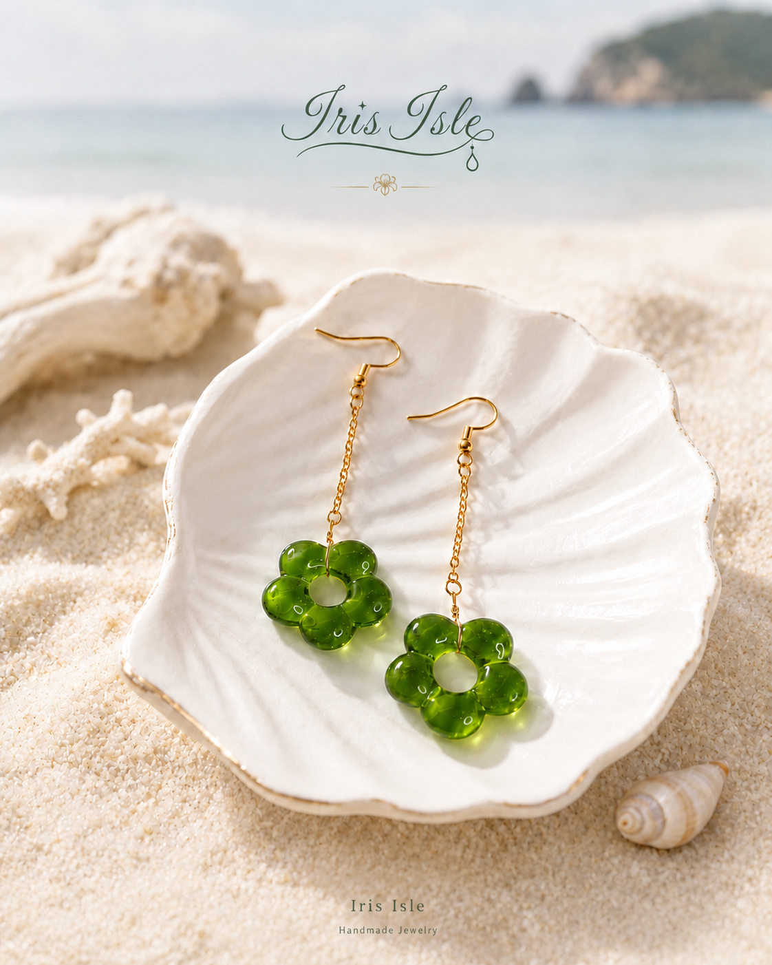 Sea Glass Flower Earrings