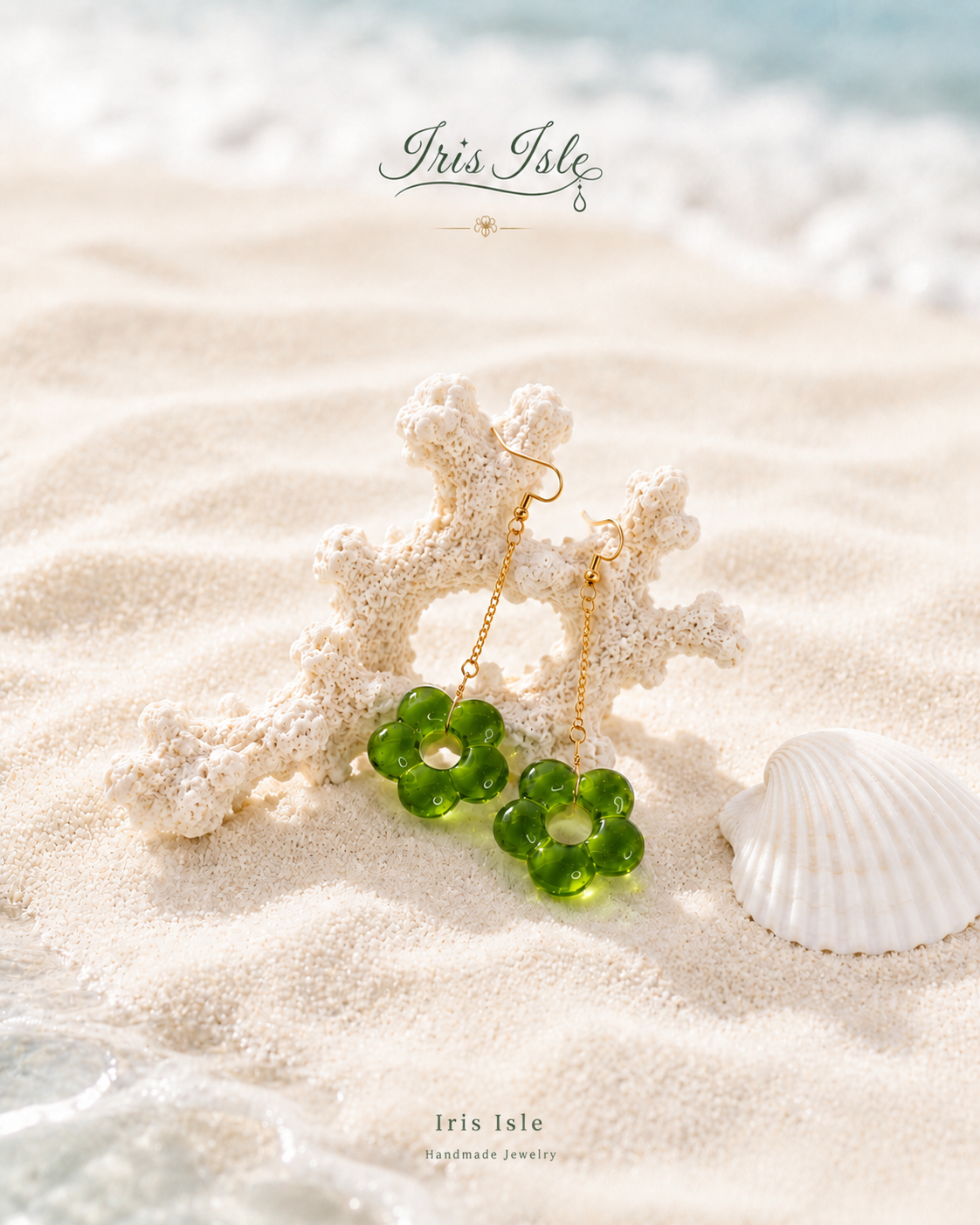 Sea Glass Flower Earrings