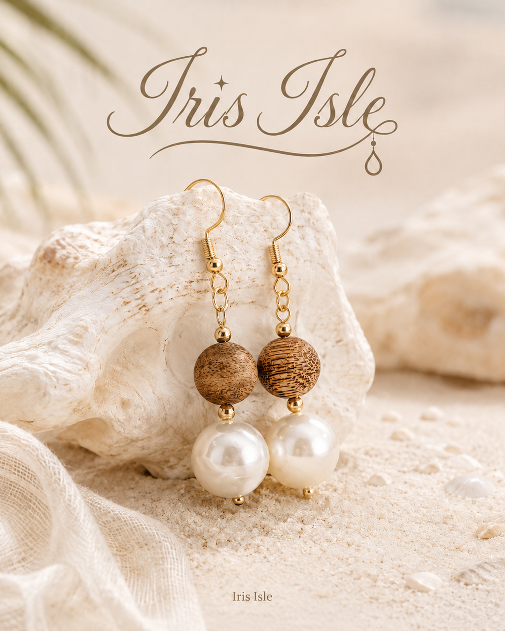 Sandalwood Pearl Drop Earrings