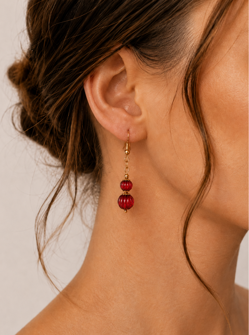Ruby Lantern Drop Earrings