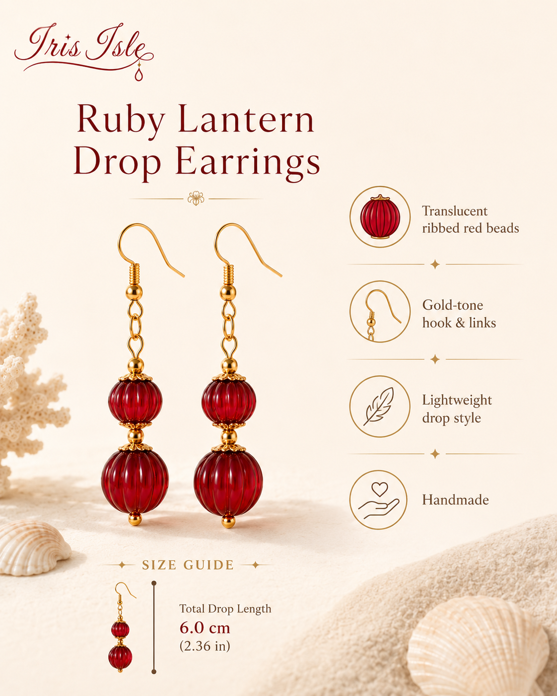 Ruby Lantern Drop Earrings