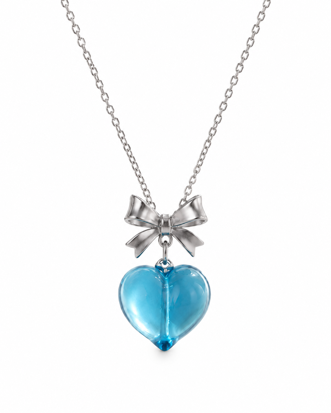 Blue Valentine Bow Necklace